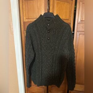 LLBean- large 
Cable Irish Fisherman Sweater Button Mock Men's Regular